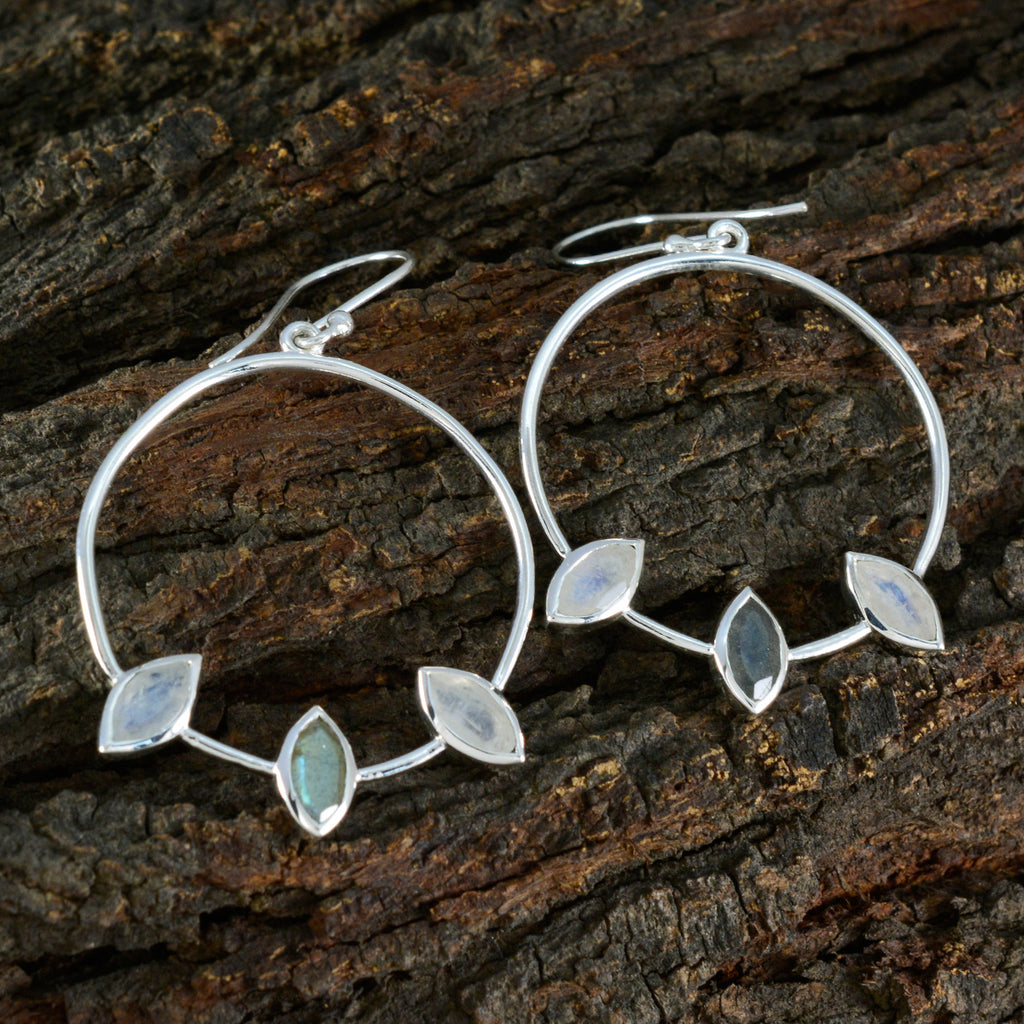 Multi-Korean-Sarah-Trilogy-Dangle-multicolor-Silver-Earring