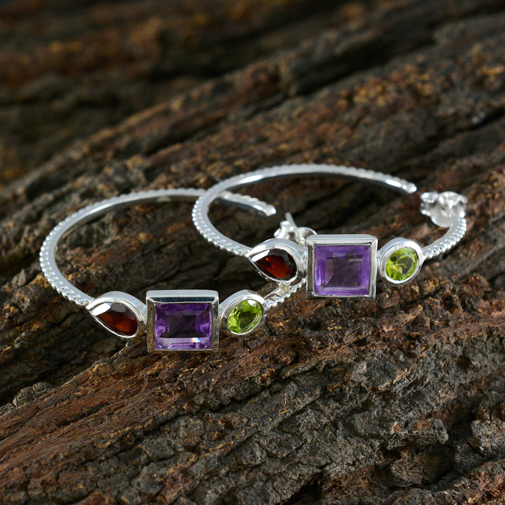 Multi-Middle-Eastern-Ha-eun-Trilogy-Stud-multicolor-Silver-Earring