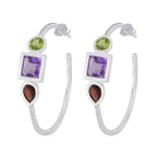 Multi-Middle-Eastern-Ha-eun-Trilogy-Stud-multicolor-Silver-Earring