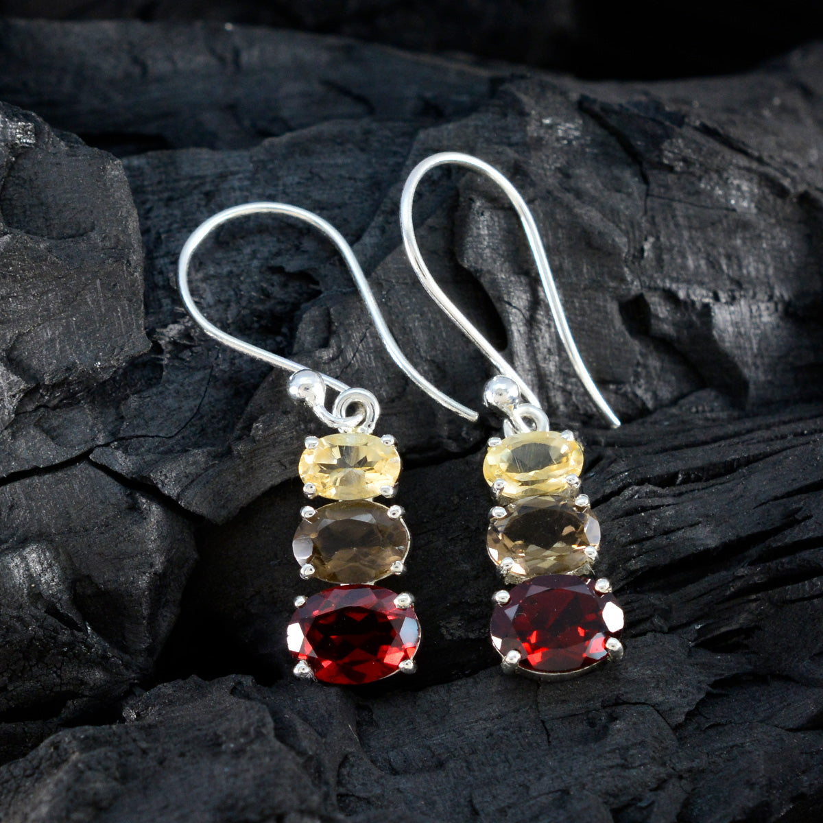 Multi-Middle-Eastern-Sofia-multiple-Dangle-multicolor-Sterling-Silver-Earring