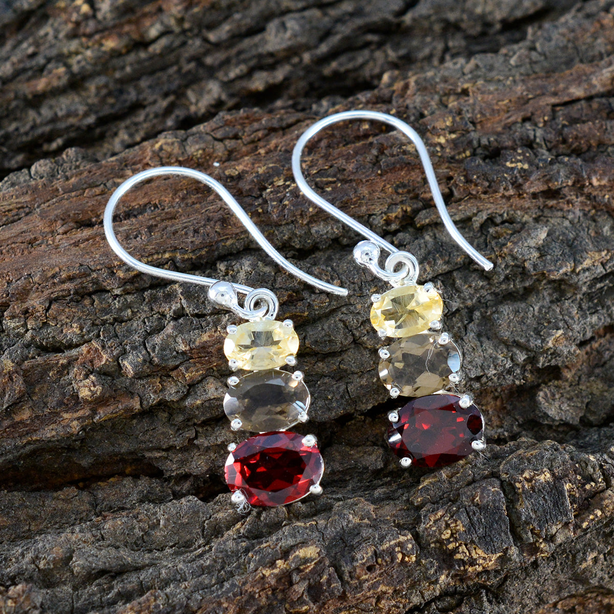 Multi-Middle-Eastern-Sofia-multiple-Dangle-multicolor-Sterling-Silver-Earring