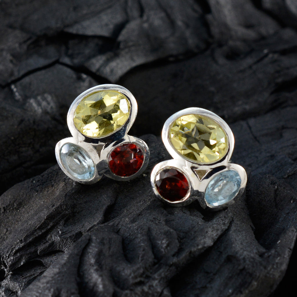 Multi-African-Katarina-multiple-Stud-multicolor-925-Silver-Earring