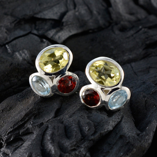 Multi-African-Katarina-multiple-Stud-multicolor-925-Silver-Earring