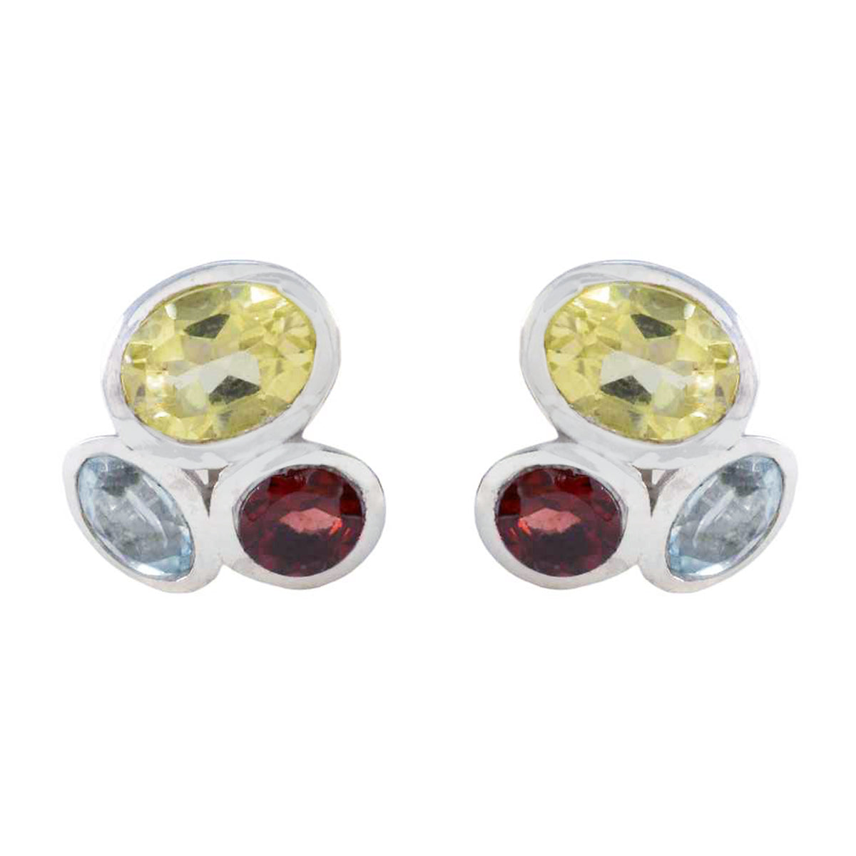 Multi-African-Katarina-multiple-Stud-multicolor-925-Silver-Earring