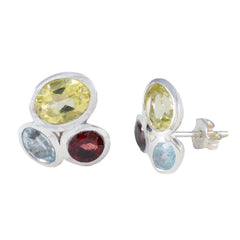 Multi-African-Katarina-multiple-Stud-multicolor-925-Silver-Earring