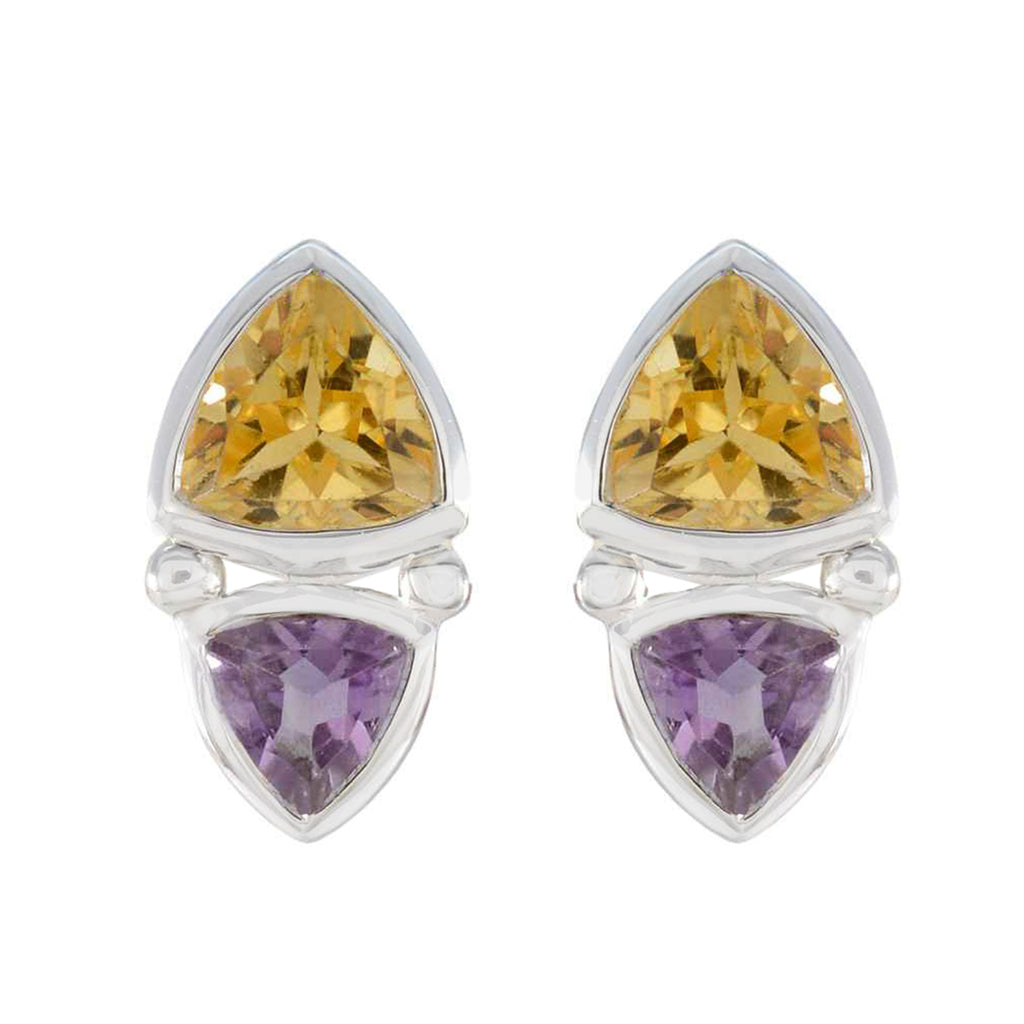 Multi-Turkish-Aria-Toi-et-Moi-Stud-multicolor-925-Sterling-Silver-Earring