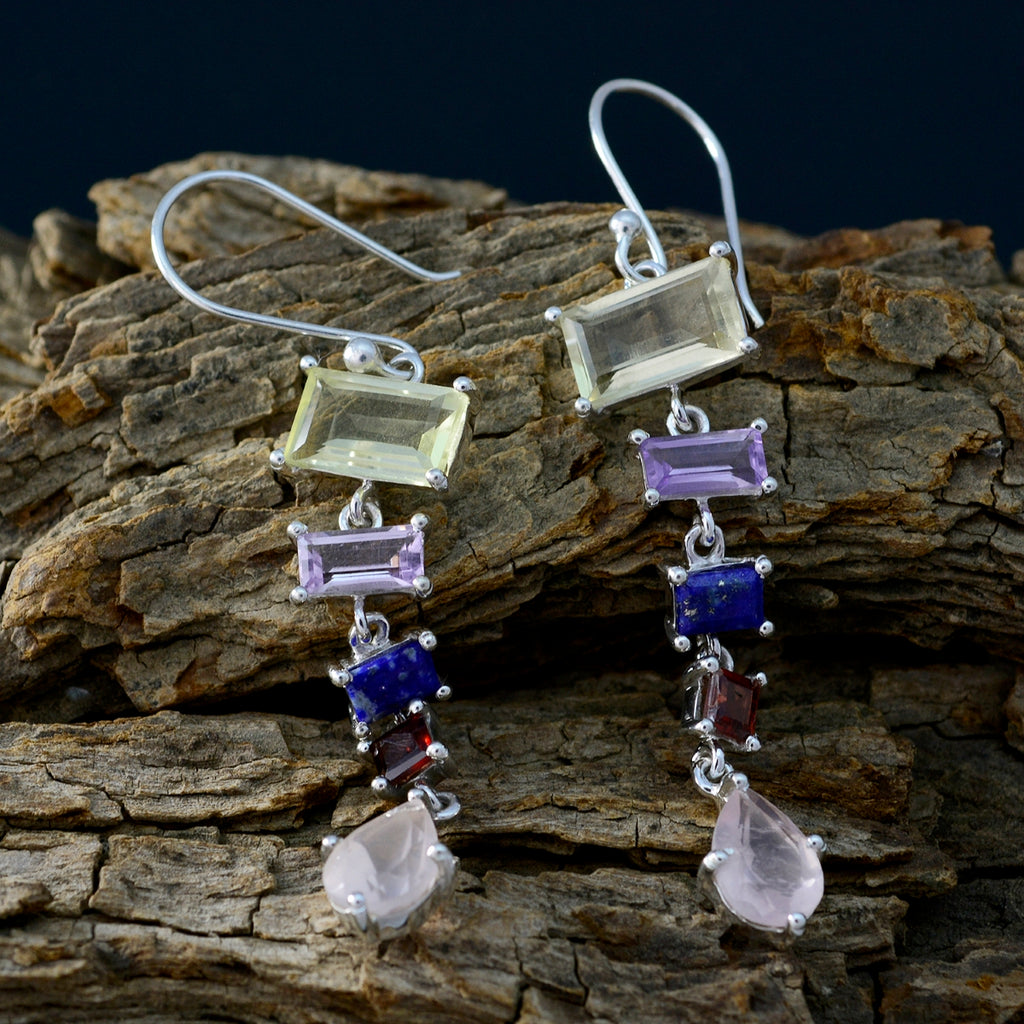 Multi-Moroccan-Kennedy-multiple-Dangle-multicolor-Sterling-Silver-Earring