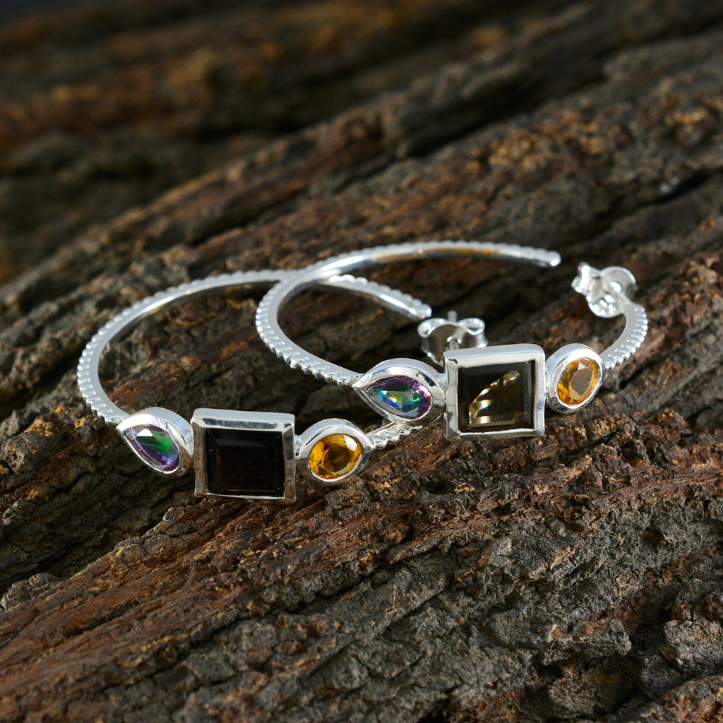 Multi-Mexican-Hana-Trilogy-Stud-multicolor-Sterling-Silver-Earring