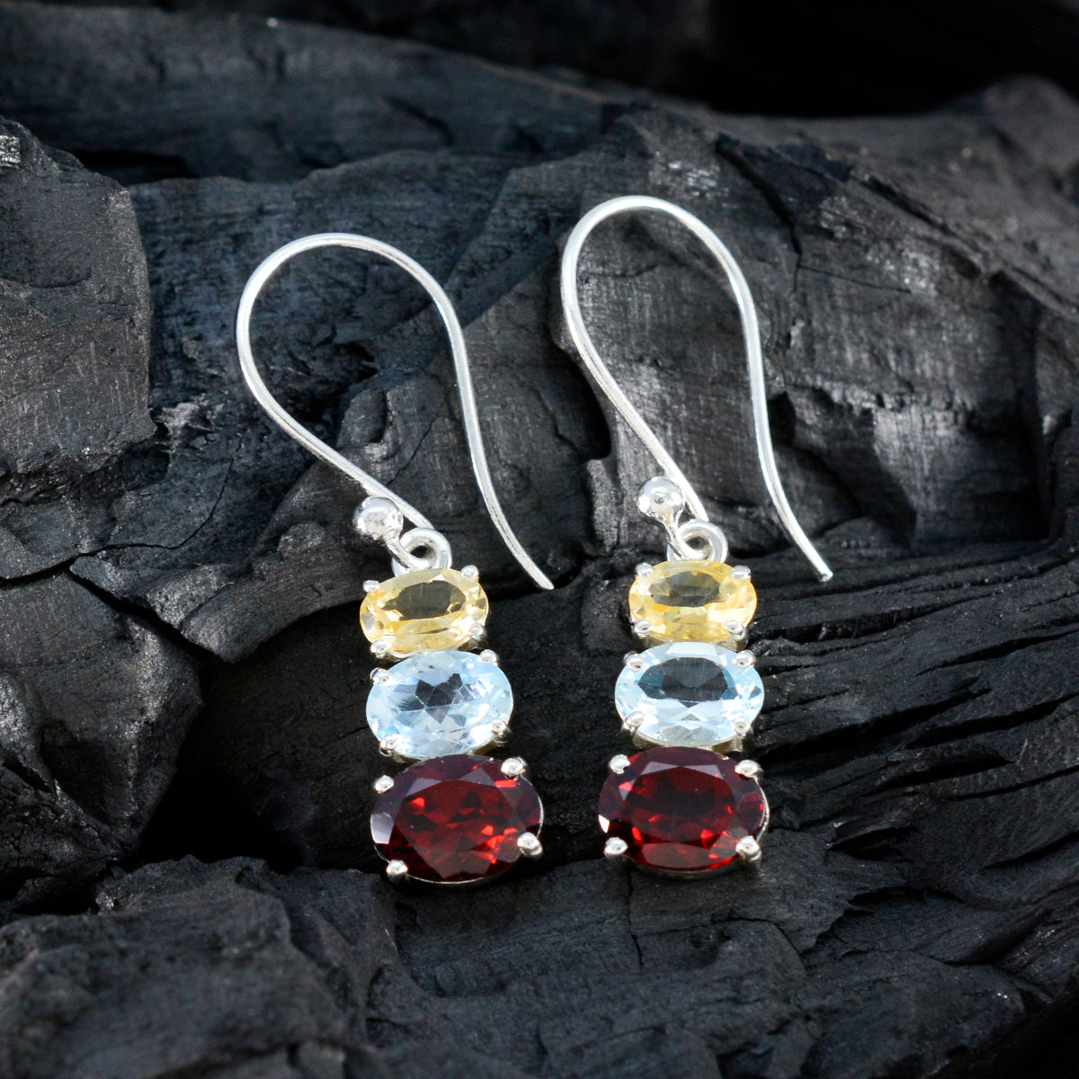 Multi-Mexican-Sophia-multiple-Dangle-multicolor-925-Silver-Earring