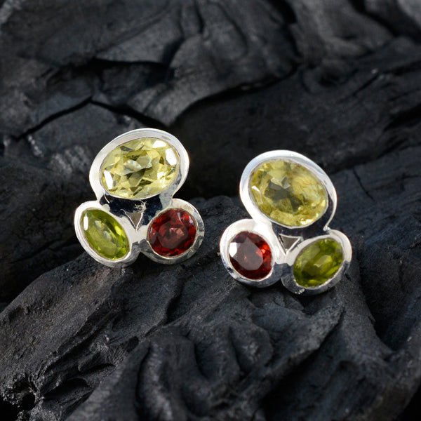Multi-French-Maya-multiple-Stud-multicolor-92.5-Silver-Earring