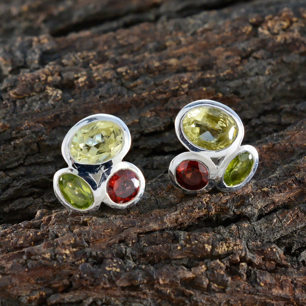 Multi-French-Maya-multiple-Stud-multicolor-92.5-Silver-Earring