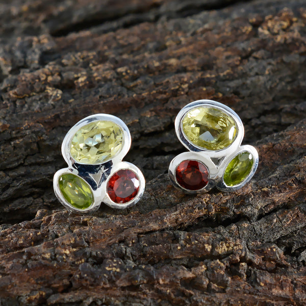 Multi-French-Maya-multiple-Stud-multicolor-92.5-Silver-Earring