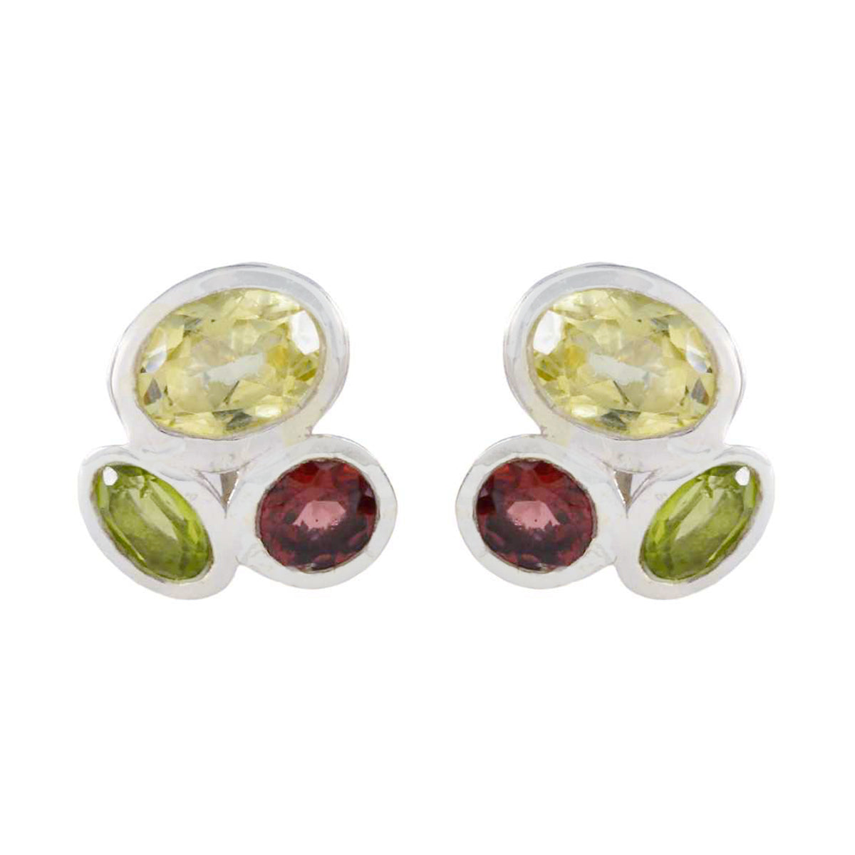 Multi-French-Maya-multiple-Stud-multicolor-92.5-Silver-Earring Главное изображение товара