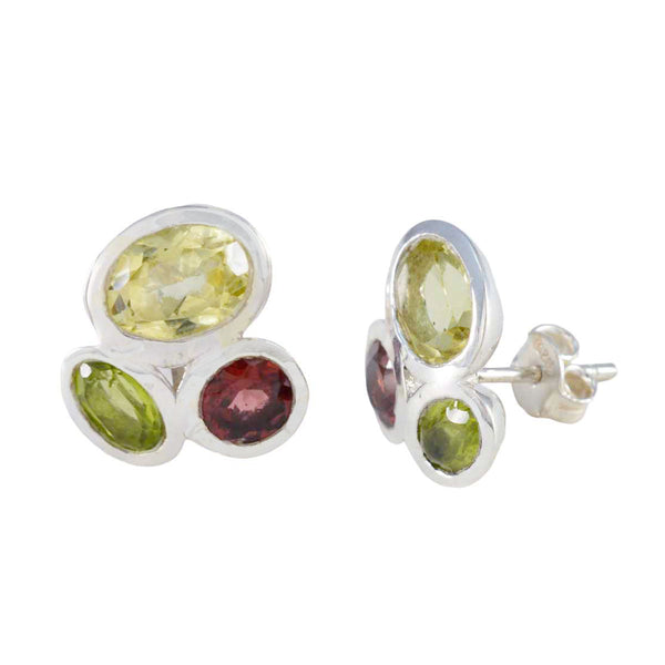 Multi-French-Maya-multiple-Stud-multicolor-92.5-Silver-Earring