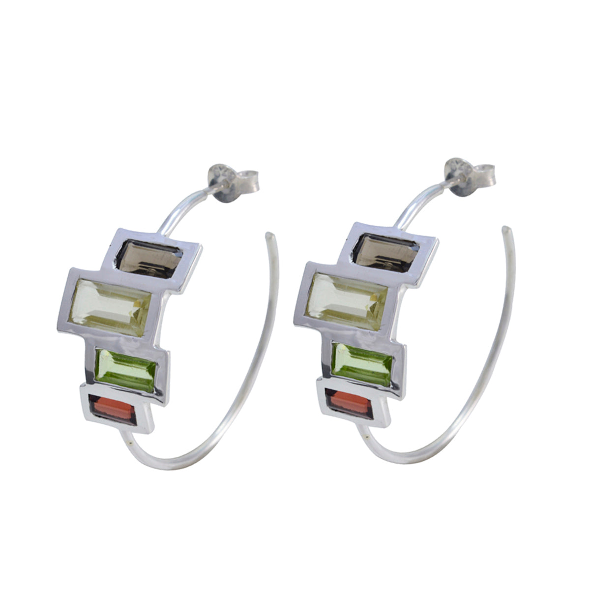 Multi-German-Mia-multiple-Stud-multicolor-Sterling-Silver-Earring Immagine principale del prodotto