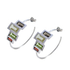 Multi-German-Mia-multiple-Stud-multicolor-Sterling-Silver-Earring