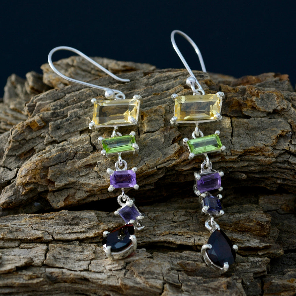 Multi-German-Audrey-multiple-Dangle-multicolor-Sterling-Silver-Earring