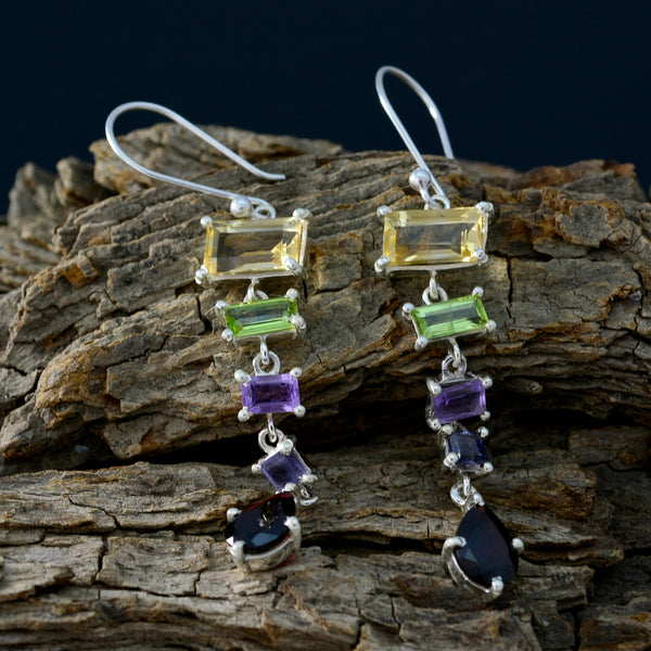 Multi-German-Audrey-multiple-Dangle-multicolor-Sterling-Silver-Earring