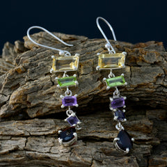 Multi-German-Audrey-multiple-Dangle-multicolor-Sterling-Silver-Earring