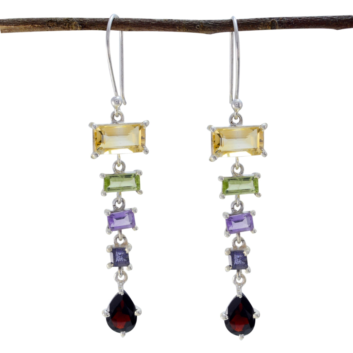 Multi-German-Audrey-multiple-Dangle-multicolor-Sterling-Silver-Earring Main image