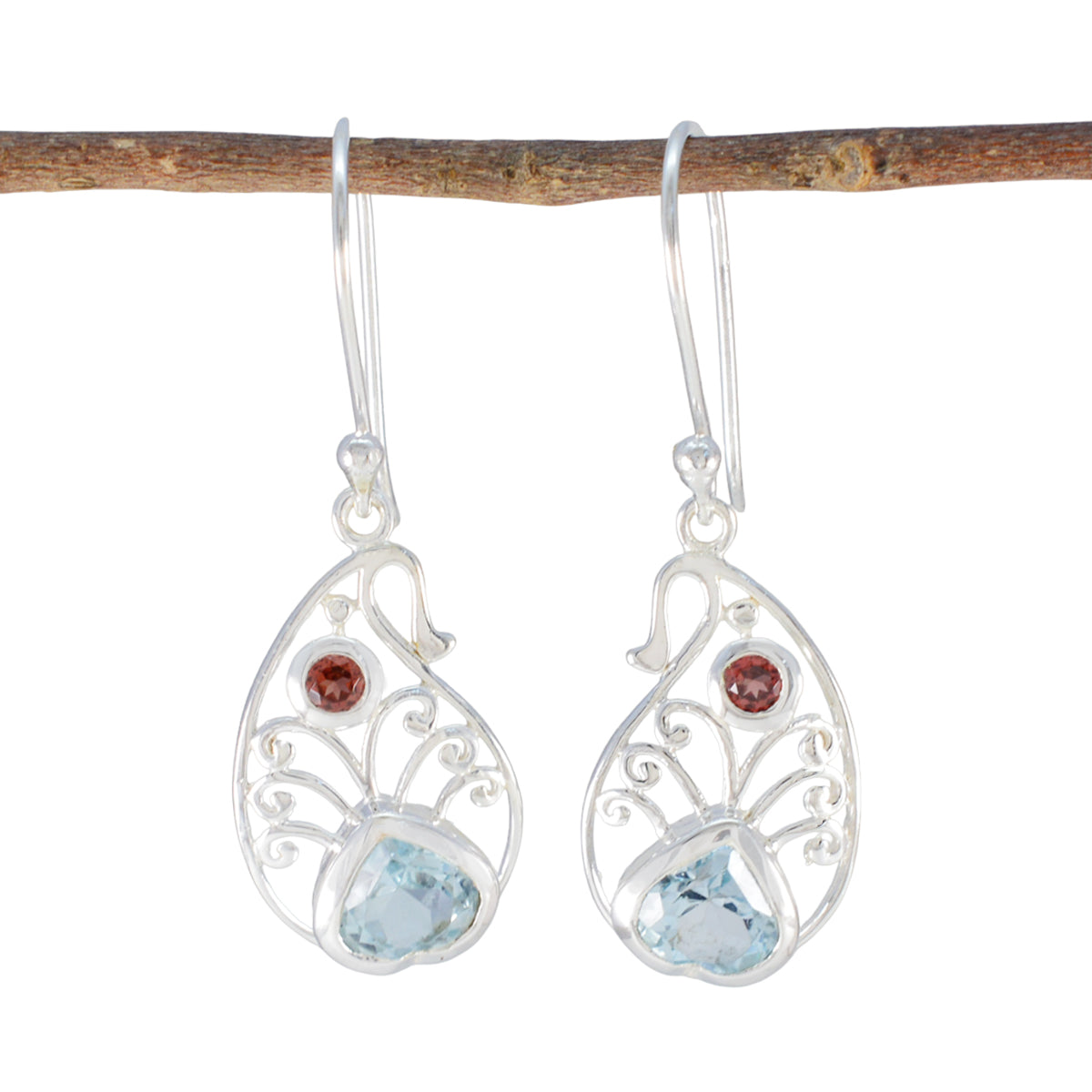 Multi-Middle-Eastern-Freya-multiple-Dangle-multicolor-Silver-Earring メイン画像