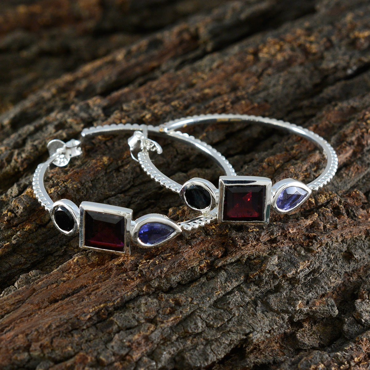 Multi-Australian-Haruka-Trilogy-Stud-multicolor-925-Silver-Earring