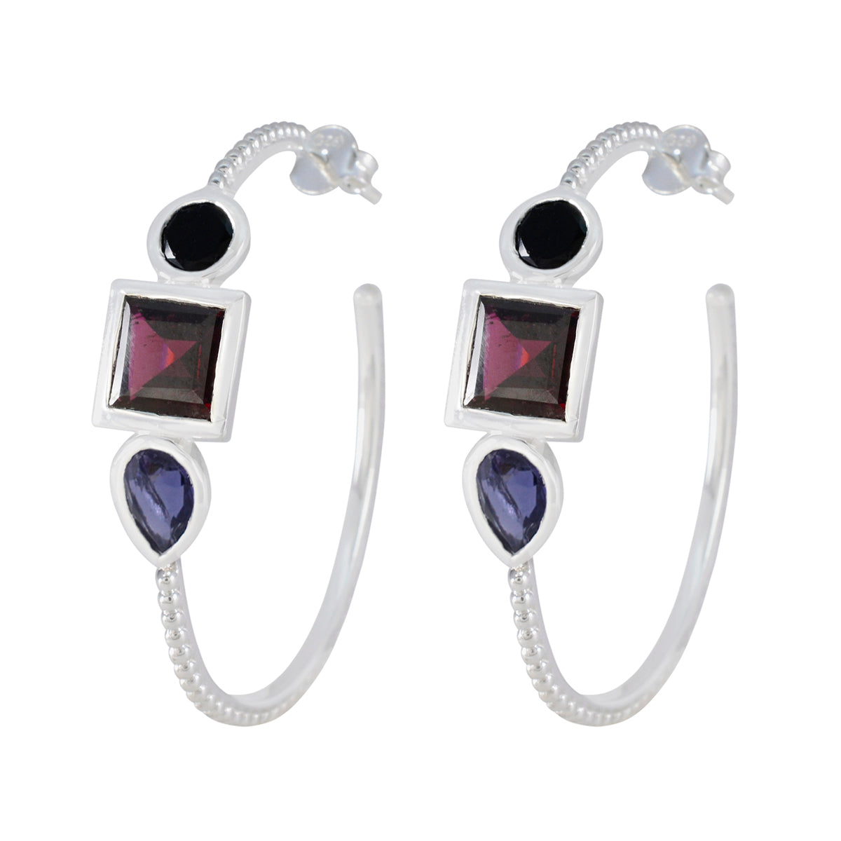 Multi-Australian-Haruka-Trilogy-Stud-multicolor-925-Silver-Earring メイン画像