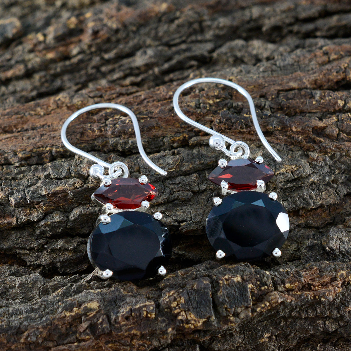 Multi-French-Hye-jin-multiple-Dangle-multicolor-Silver-Earring