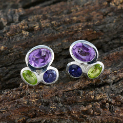 Multi-African-Mila-multiple-Stud-multicolor-925-Sterling-Silver-Earring