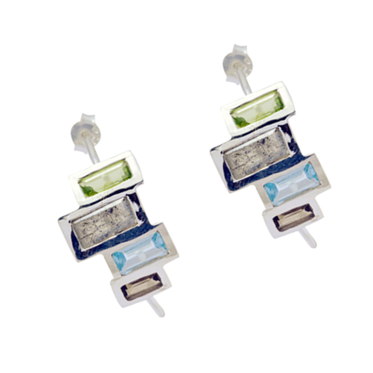 Multi-Russian-Natalie-multiple-Stud-multicolor-925-Silver-Earring