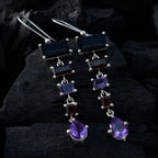 Multi-African-Aurora-multiple-Dangle-multicolor-925-Silver-Earring