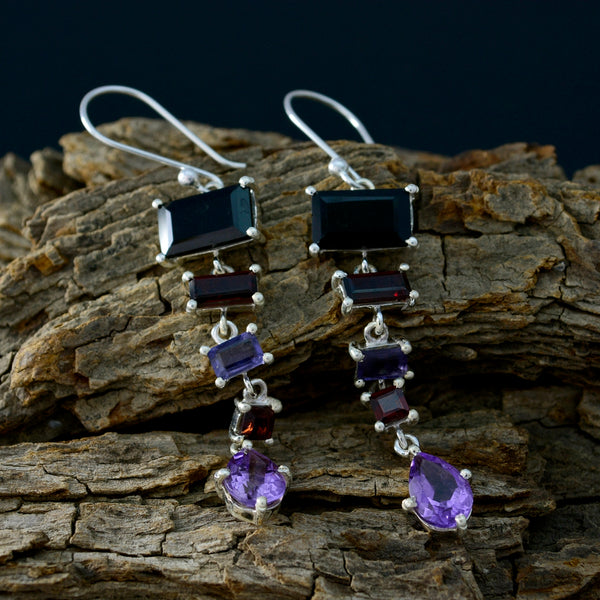 Multi-African-Aurora-multiple-Dangle-multicolor-925-Silver-Earring