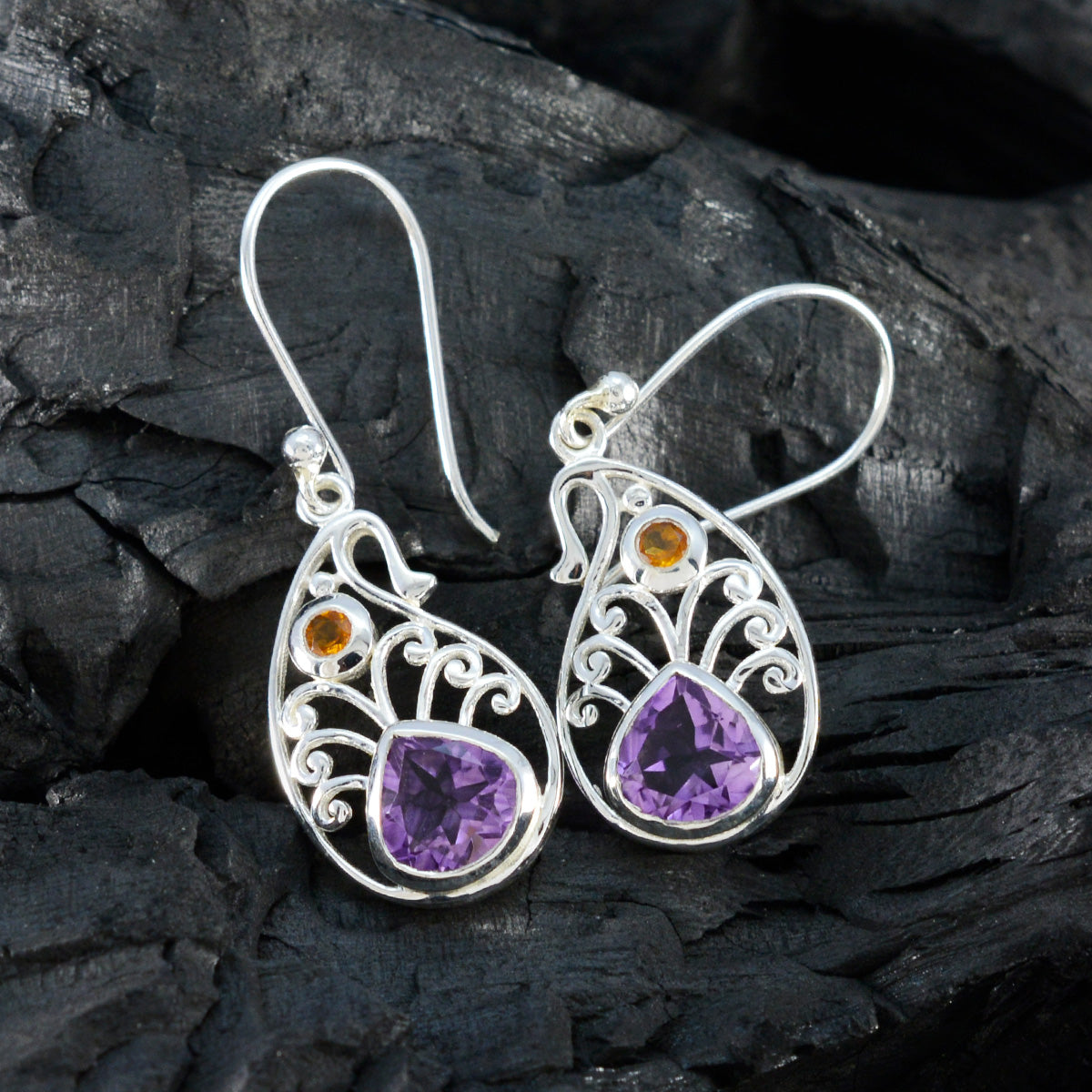 Multi-Mexican-Genesis-multiple-Dangle-multicolor-Sterling-Silver-Earring