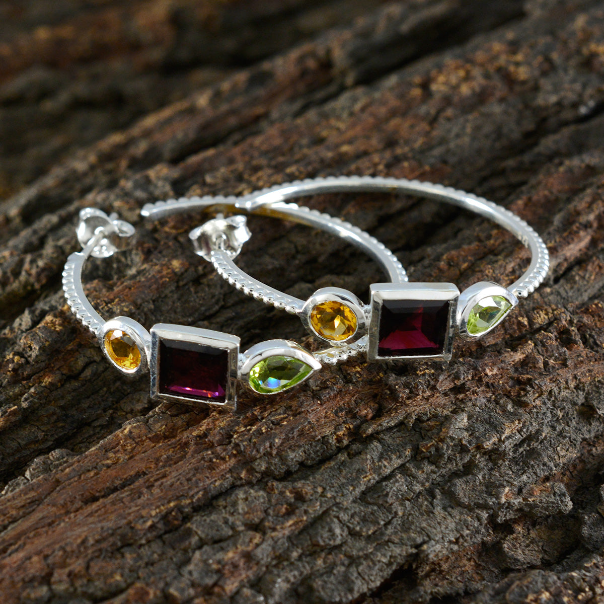 Multi-Spanish-Hina-Trilogy-Stud-multicolor-92.5-Silver-Earring