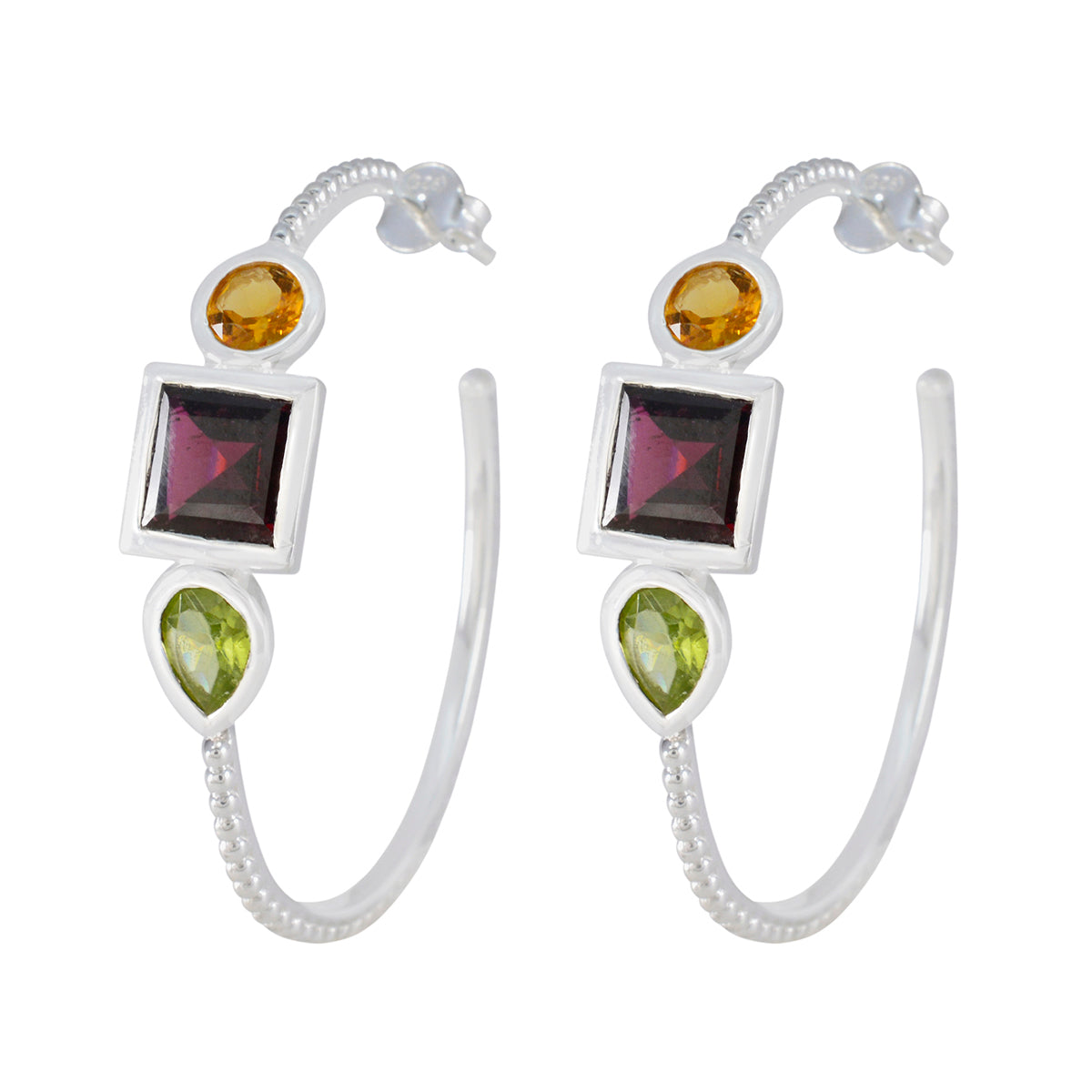 Multi-Spanish-Hina-Trilogy-Stud-multicolor-92.5-Silver-Earring Immagine principale del prodotto