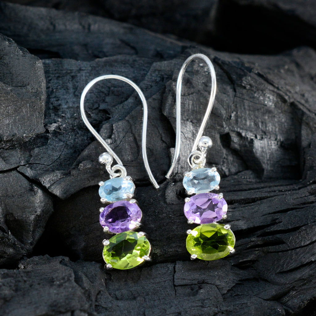 Multi-Latin-American-Tereza-multiple-Dangle-multicolor-Silver-Earring
