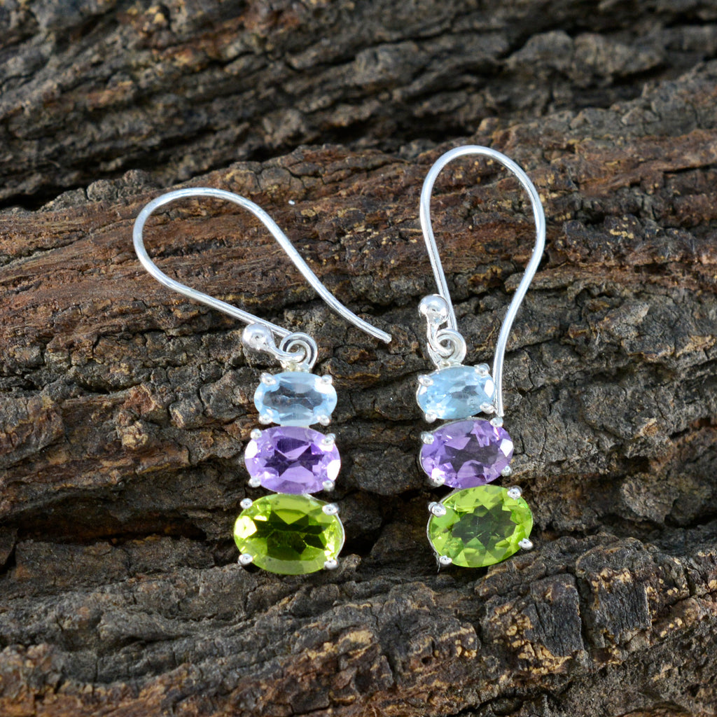 Multi-Latin-American-Tereza-multiple-Dangle-multicolor-Silver-Earring