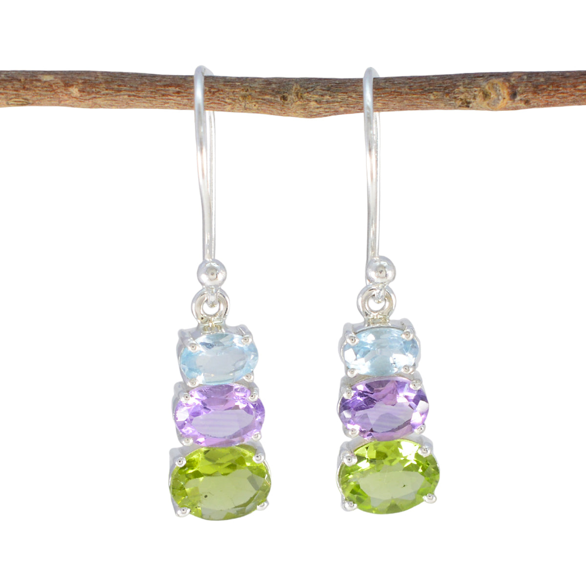 Multi-Latin-American-Tereza-multiple-Dangle-multicolor-Silver-Earring メイン画像