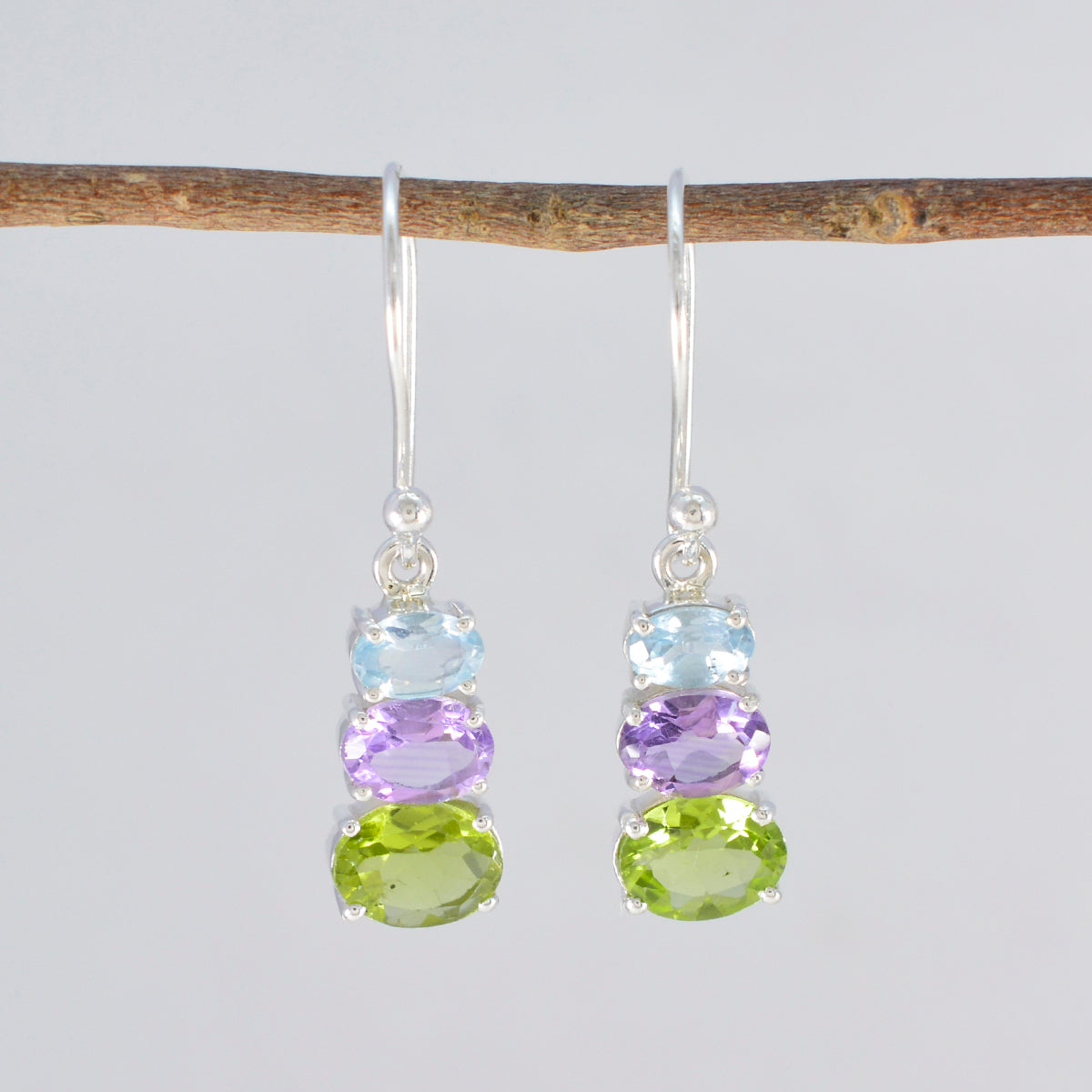 Multi-Latin-American-Tereza-multiple-Dangle-multicolor-Silver-Earring