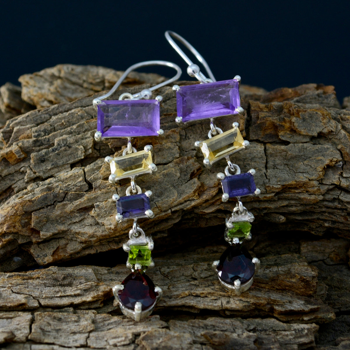 Multi-Russian-Autumn-multiple-Dangle-multicolor-92.5-Silver-Earring