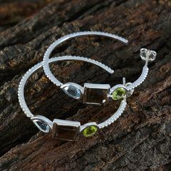 Multi-Latin-American-Hua-Trilogy-Stud-multicolor-925-Sterling-Silver-Earring