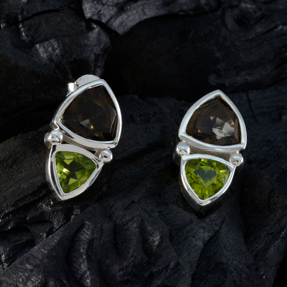 Multi-Middle-Eastern-Sara-Toi-et-Moi-Stud-multicolor-Silver-Earring