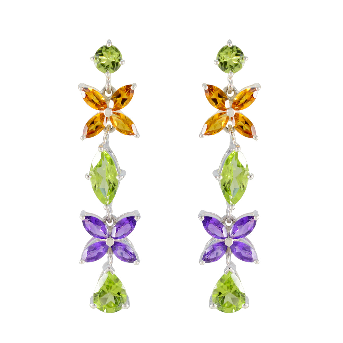 Multi-Mexican-Camilla-multiple-Stud-multicolor-925-Silver-Earring メイン画像