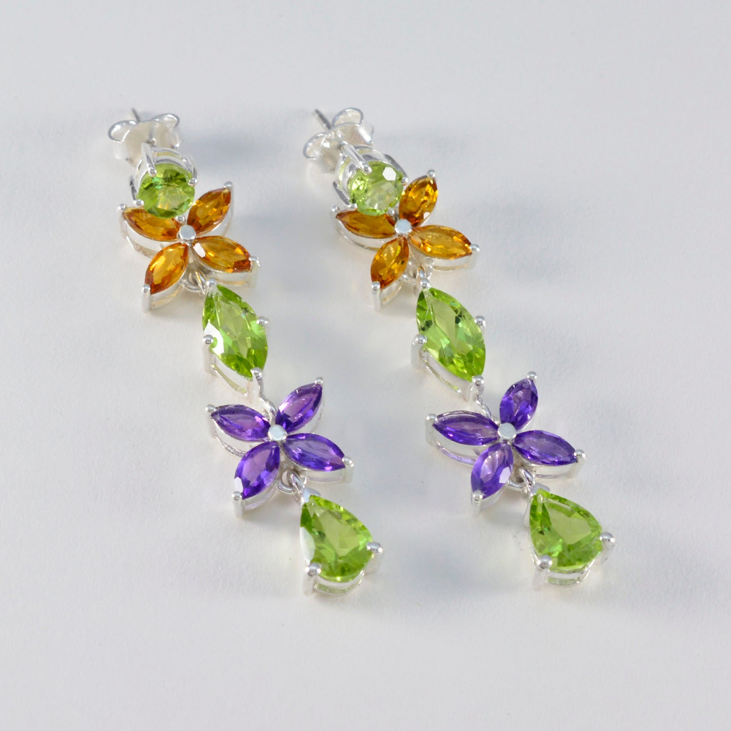 Multi-Mexican-Camilla-multiple-Stud-multicolor-925-Silver-Earring