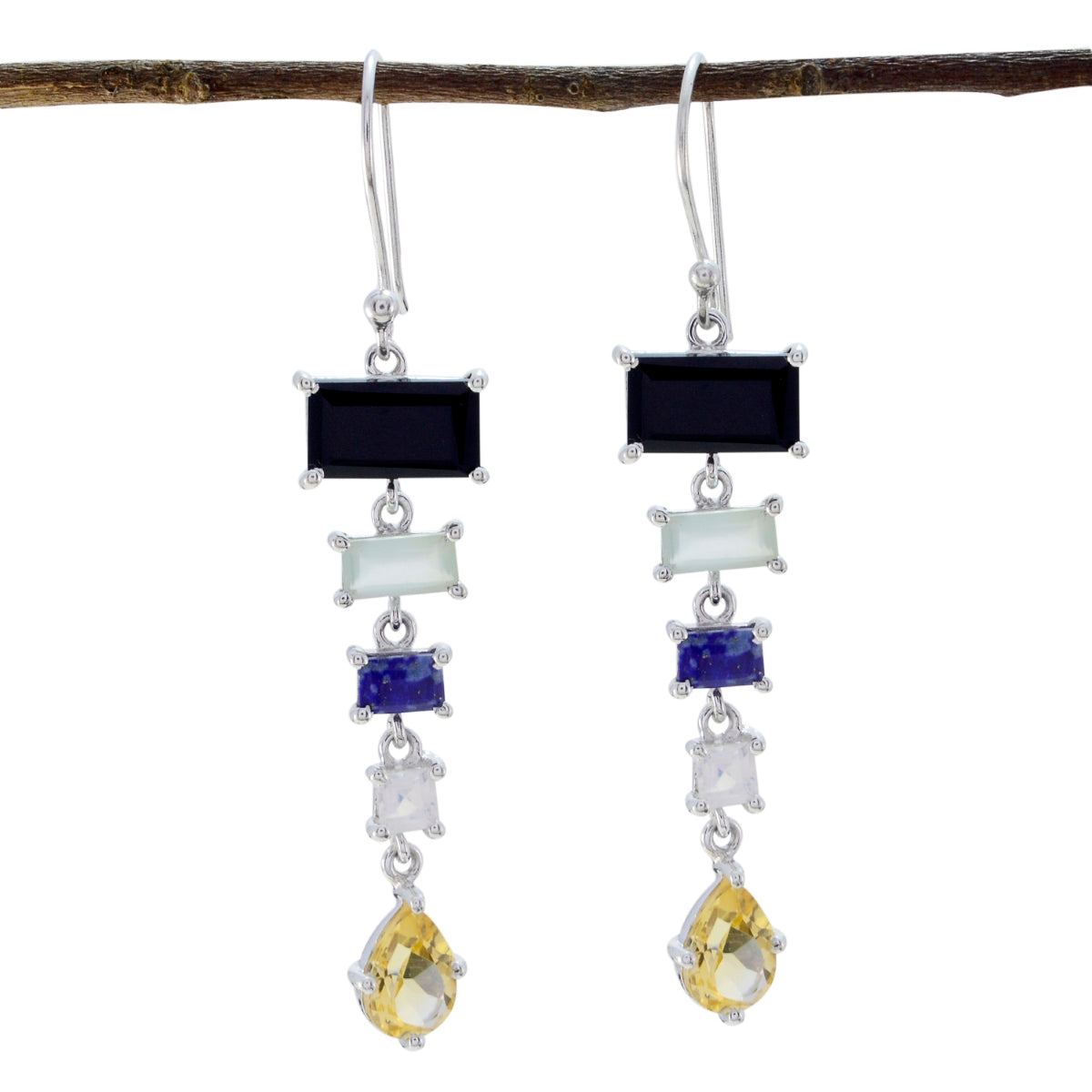 Multi-Moroccan-Ava-multiple-Dangle-multicolor-925-Sterling-Silver-Earring メイン画像