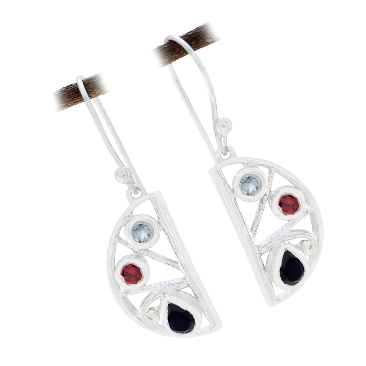 Multi-Australian-Autumn-multiple-Dangle-multicolor-Silver-Earring