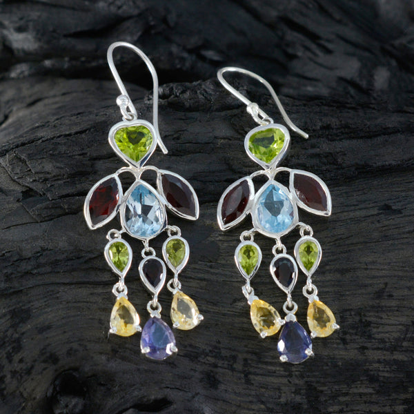 Multi-French-Sakura-multiple-Dangle-multicolor-Sterling-Silver-Earring