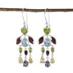 Multi-French-Sakura-multiple-Dangle-multicolor-Sterling-Silver-Earring