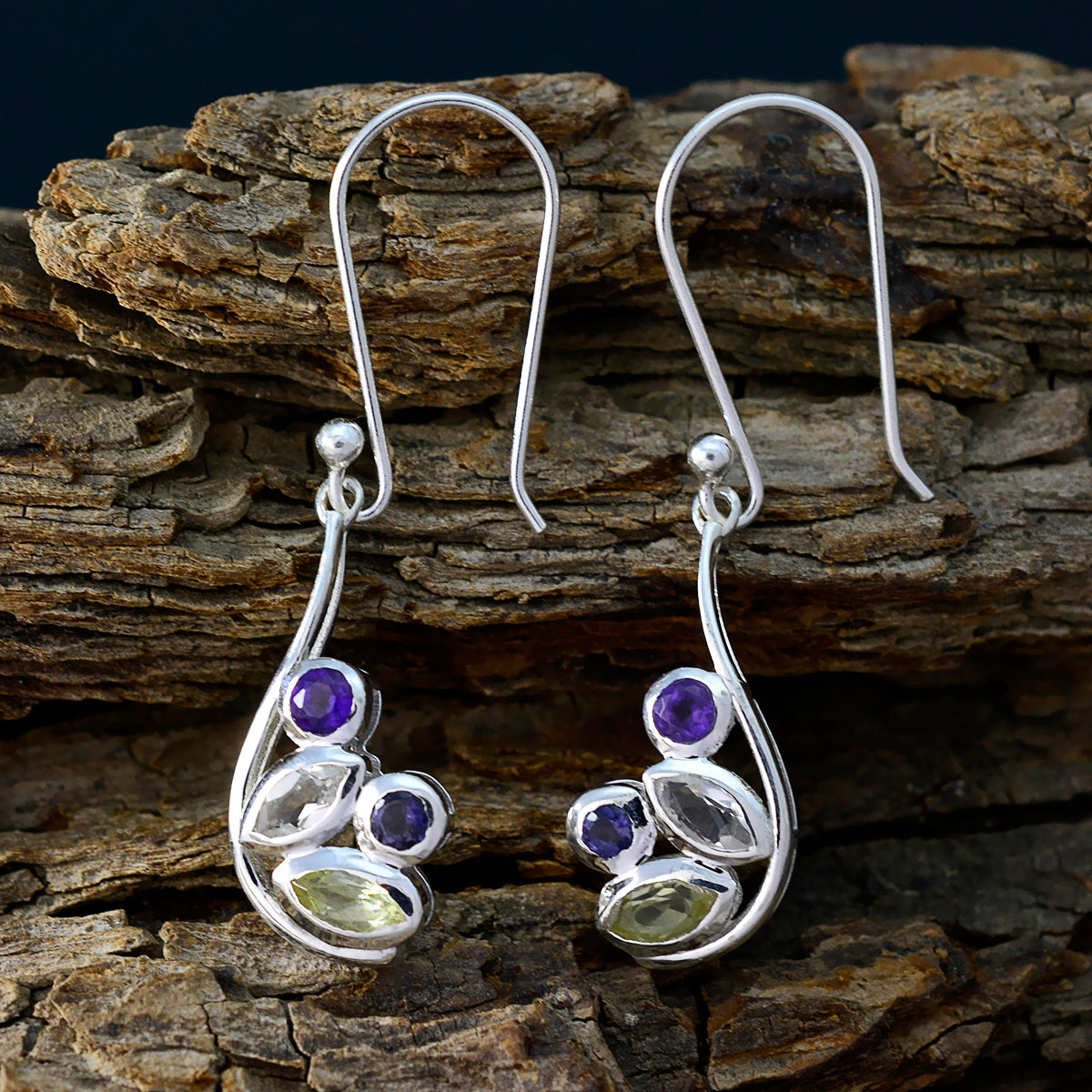 Multi-Italian-Victoria-quarter-Dangle-multicolor-92.5-Silver-Earring