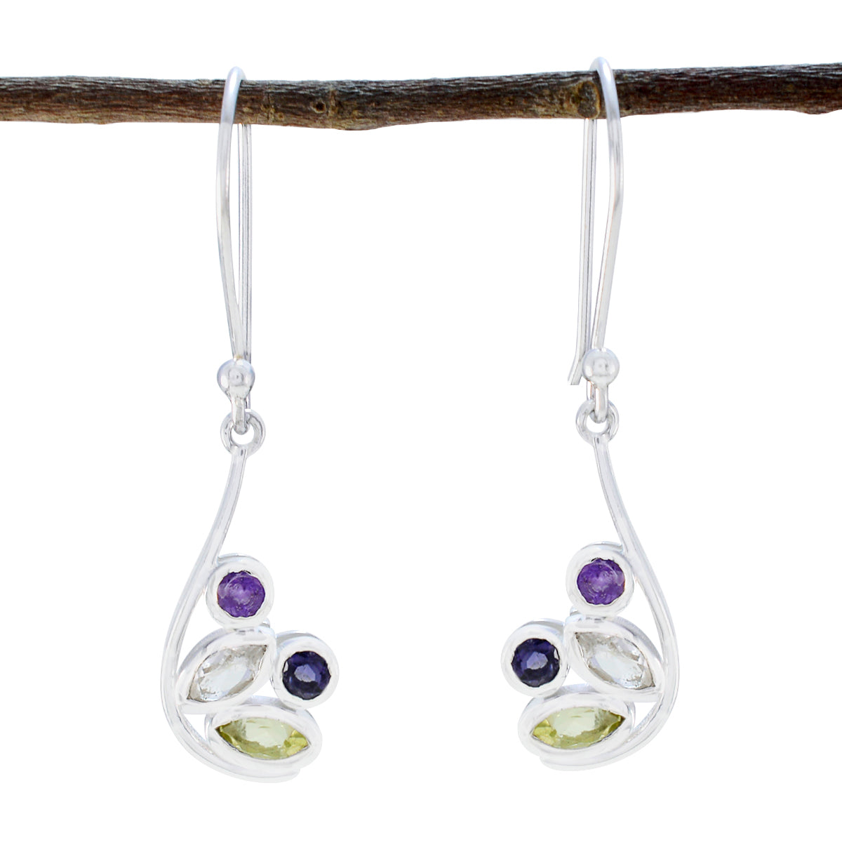 Multi-Italian-Victoria-quarter-Dangle-multicolor-92.5-Silver-Earring